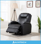 Ljuljajuća masažna fotelja od umjetne kože crna - NOVO