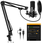 Maono A04E, Set za podcasting: USB mikrofon+zglobni stalak+pop filter