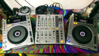 Pioneer DJM-700s mixer i 2x CDJ-850s player