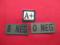 HV - 'NATO' oznake - krvne grupe - A+ / B negativna / 0 negativna