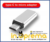 TYPE C ADAPTER NA MICRO USB TYPE C SREBRENI TYPE C PRETVARAC MICRO USB