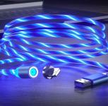 Kabel 1m Magnet okretni 360° LED spiralno svjetlo USB, Type-C, iPhone