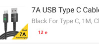 USB kabel 7 A Type C