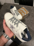 Golden Goose Super-Star White Royal Blue Grey Suede Patch