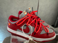 Nike x off white low dunk university red