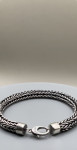 925 sterling silver double foxtail narukvica 8 mm rucni rad Novo