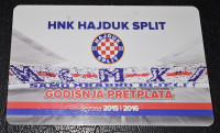 HAJDUK SPLIT- GODIŠNJA PRETPLATA 2015/ 2016