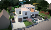 Projekt Gračani, kuća katnica u nizu, 155m2+dvorište 159m2+garaža