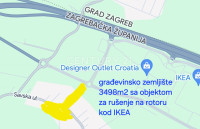 RUGVICA - IKEA - građevinsko zemljište 3498m2 na samom rotoru.