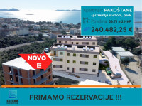 Stan PRODAJA novogradnja, Pakoštane, 70 m2, 3s, 2. kat, parking