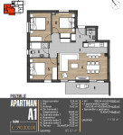 Trosobni apartman u prizemlju, novogradnja, Brodarica, 111,18 m2
