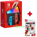 Nintendo Switch OLED igraća konzola crven pl +NBA 2K18,novo u trgovini