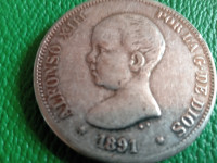 5 pesetas ALFONSO  XIII  1891 GOD.   REPLIKA