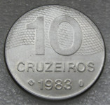 BRAZIL 10 CRUZEIROS 1983