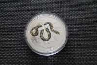 Lunar II Snake proof + color  - 1oz srebro 999