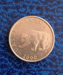 HRVATSKA CROATIA 5 KUNA 2000  – MRKI MEDVJED (URSUS ARCTOS)