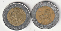 MEXICO 5 N$ 1992,1993,KOMAD 40 KUNA