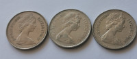Velika Britanija kovanice 5 pence lot 3kom | kraljica Elizabeth II