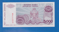 4817 - Banja Luka BOSNA  5000  DINARA 1993  A0277799 UNC