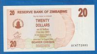 5237 /  ZIMBABWE 20 DOLLARS 2007  /  UNC / ORIGINALNA NOVČANICA