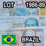 Brazil - 50, 100, 500, 1000 Cruzados (1986-89)