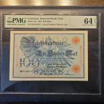 GERMANY 100 MARK 1908 PMG 64 EPQ