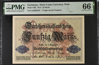 GERMANY 50 MARK 1914 PMG 66 EPQ