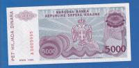 Knin  - 5000 dinara 1993  UNC  - HRVATSKA  ser ; A0005995 / 2094