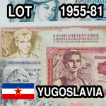 LOT Jugoslavija - 5, 10, 100, 1000 Dinara (1955-81)