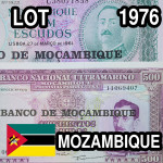 LOT Mozambik / Mozambique - 100, 500 Escudos (1976) UNC