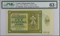 CROATIA 500 KUNA 1941 PMG 63 EPQ