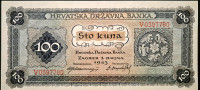 NEZAVISNA DRŽAVA HRVATSKA 100 KUNA 1943.