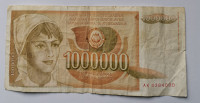 NOVČANICA 1000000 DINARA  SFRJ-1989. godina