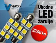 LED ubodne žarulje za vozila (T10, C5W, C10W...) Jamstvo 1 godina.