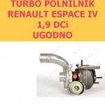 TURBO PUNJAČ RENAULT ESPACE IV 1,9 DCi cena z pdv