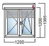 PVC PROZOR DVOKRILNI 120×120 – DECCO 70mm- ALU ROLETA