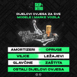 DIJELOVI OVJESA ZA SVA VOZILA (amortizeri, opruge, vilice, ležajevi)