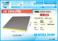 ZIDNI PANEL - III.klasa - poliuretan - RAL 7036/9002