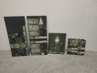 4 zidne slike / printa New York by night