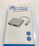 ⭐ S-1606 USB-C na VGA/HDMI Adapter⭐