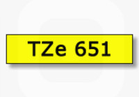 Brother TZe-651 / TZ-651 traka 24mm - crni ispis / žuta traka (origina