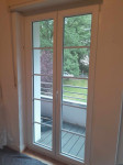 Prodajem rabljena balkonska vrata 120x229, PVC, 5 komada