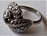art decco prsten srebro i markeziti