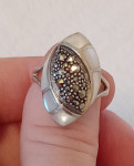 Srebrni prsten, srebro 925, sedef