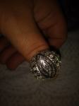 Starinski ženski prsten od pravog srebra 925 sa cirkonima ,100eura