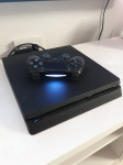 PlayStation 4 slim, 1 joystick, 2 igre, račun, 130€