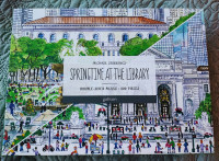 Galison dvostrane puzzle od 500 dijelova Proljeće u knjižnici