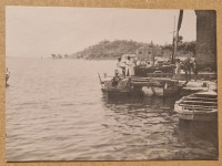 Stara fotografija Lepetane Prijevoz auta na splavi Boka Kotorska 1928.