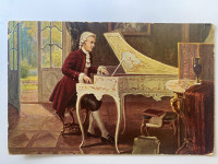 W. A. MOZART - The Austrian composer playing an ornate harpsichord