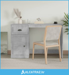 Radni stol s ladicom siva boja betona 115 x 50 x 75 cm drveni - NOVO